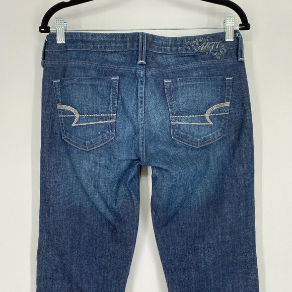 American Eagle True Bootcut Jeans Women's Size 6 Mid Rise Stretch Denim Blue - Picture 8 of 12